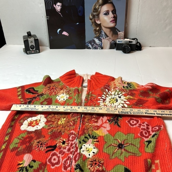 Coldwater Creek embroidered zip up cardigan sweater - Picture 7 of 10